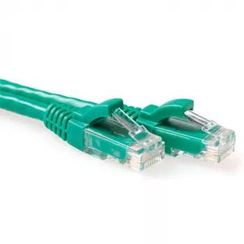 Cavo patch ACT verde 1 metro U/UTP CAT6A senza linguetta con connettori RJ45