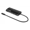 Manhattan dock/hub USB-C con lettore di schede, porte (x6): Ethernet, HDMI, USB-A (x3) e USB-C, con Power Delivery (100 W) alla porta USB-C (nota: alimentatore USB-C e cavo USB-C aggiuntivi necessari), universale per tutti i dispositivi, alluminio, corrisponde a DKT30CSDHPD3