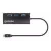 Manhattan dock/hub USB-C con lettore di schede, porte (x6): Ethernet, HDMI, USB-A (x3) e USB-C, con Power Delivery (100 W) alla porta USB-C (nota: alimentatore USB-C e cavo USB-C aggiuntivi necessari), universale per tutti i dispositivi, alluminio, corrisponde a DKT30CSDHPD3