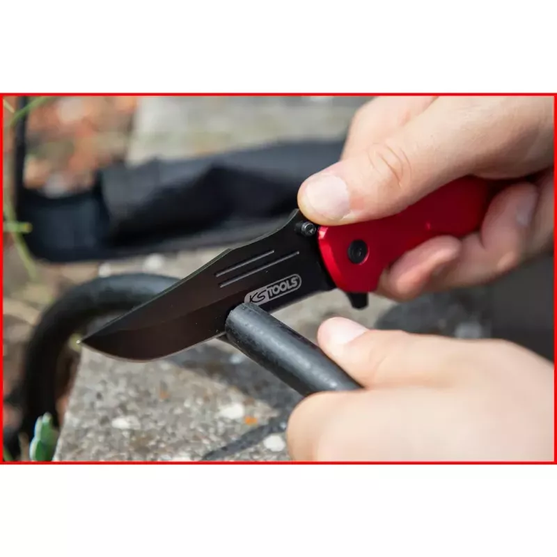 Coltello tascabile Camper/Scout KS Tools 907.2220 nero rosso