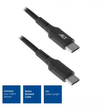 ACT cavo di ricarica/dati USB 2.0 connettore C – connettore C 1 metro, nylon