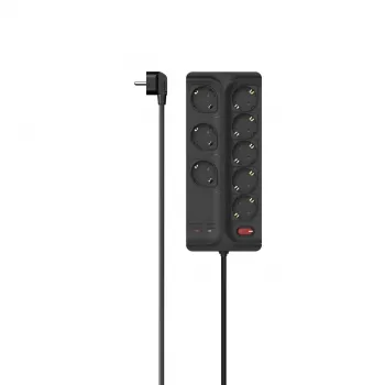 Hama 00223162 Ciabatta multipla 1,5 m 8 uscite AC per interni nera