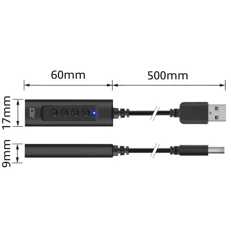 ACT AC9360 Scheda audio USB 3,5 mm ingresso cuffie 4 tasti