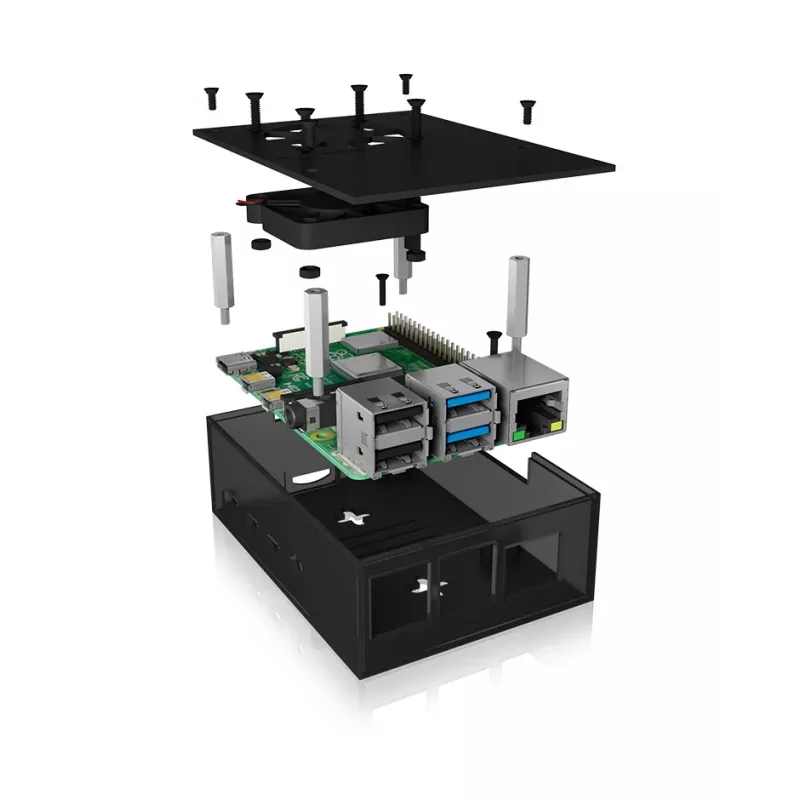 ICY BOX IB-RP108 case antracite, nero