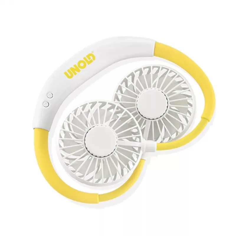 Unold Neck Fan Breezy White, bianco, giallo, 2 ventole, 8 h, ventilatore da collo, bianco, 1 pz.