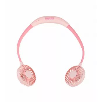 Unold ventilatore da collo Breezy Pink, rosa, 2 ventole, 8 h, ventilatore da collo, bianco, 1 pezzo