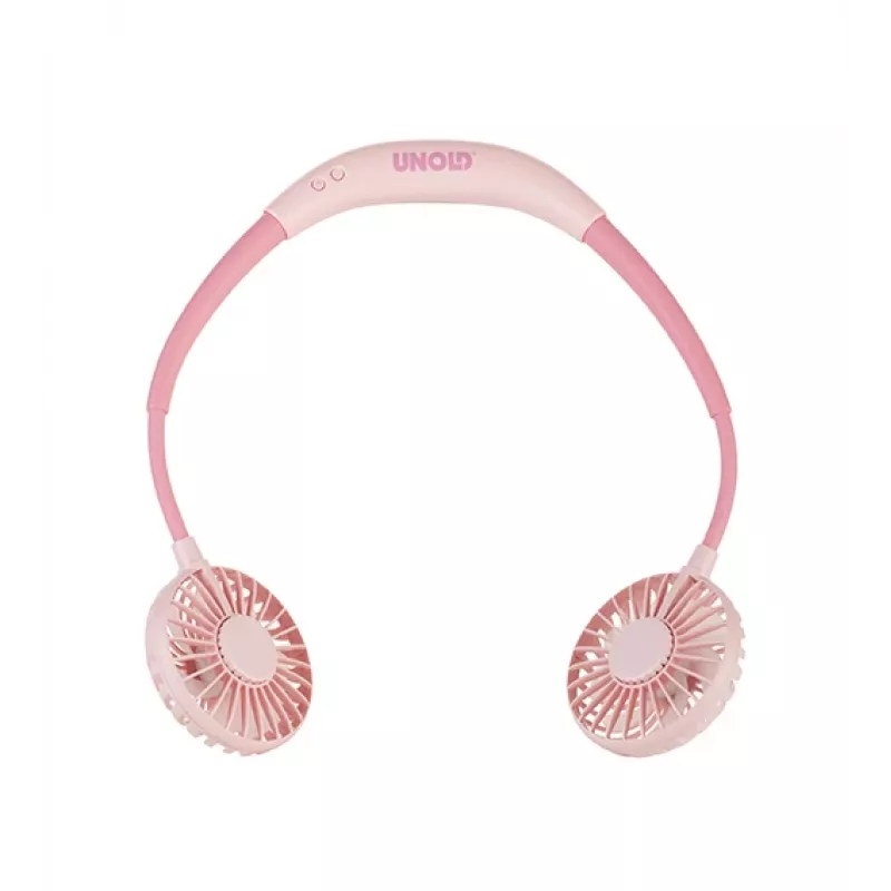 Unold ventilatore da collo Breezy Pink, rosa, 2 ventole, 8 h, ventilatore da collo, bianco, 1 pezzo