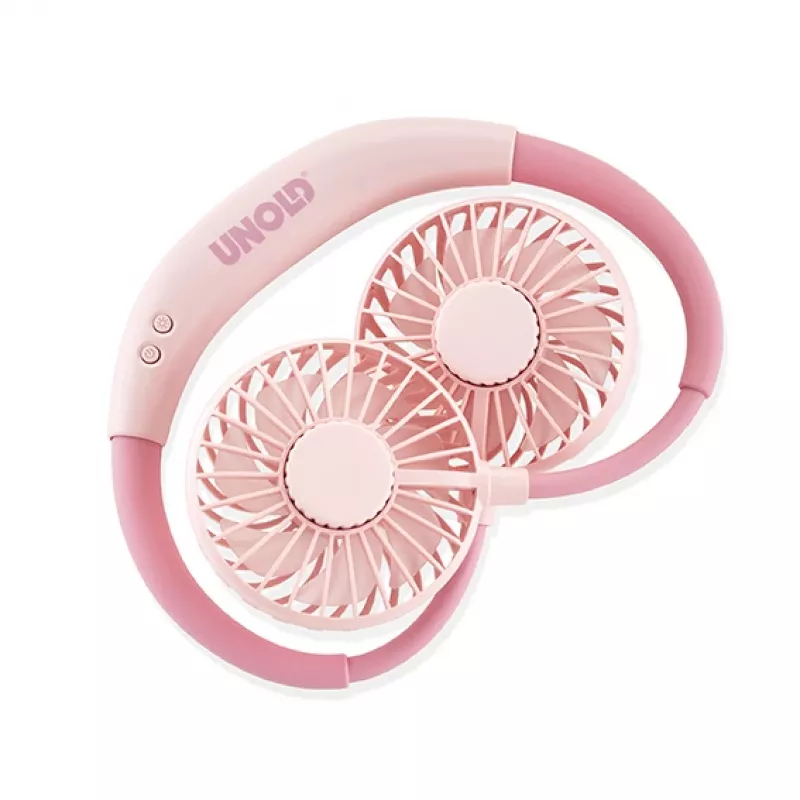 Unold ventilatore da collo Breezy Pink, rosa, 2 ventole, 8 h, ventilatore da collo, bianco, 1 pezzo