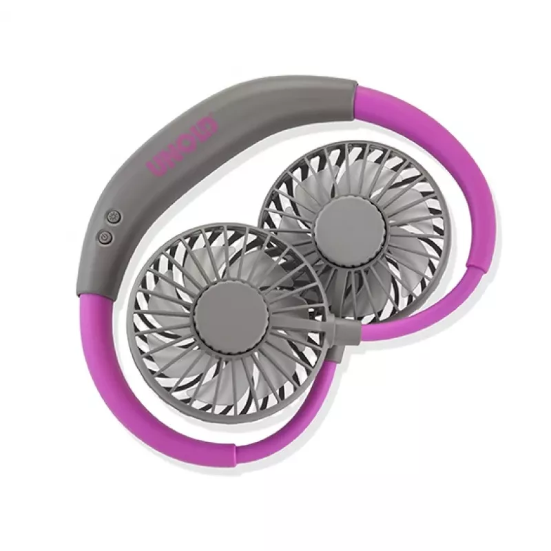 Unold ventilatore da collo Breezy Anthrazit, antracite, viola, 2 ventole, 8 h, ventilatore da collo, bianco, 1 pz.