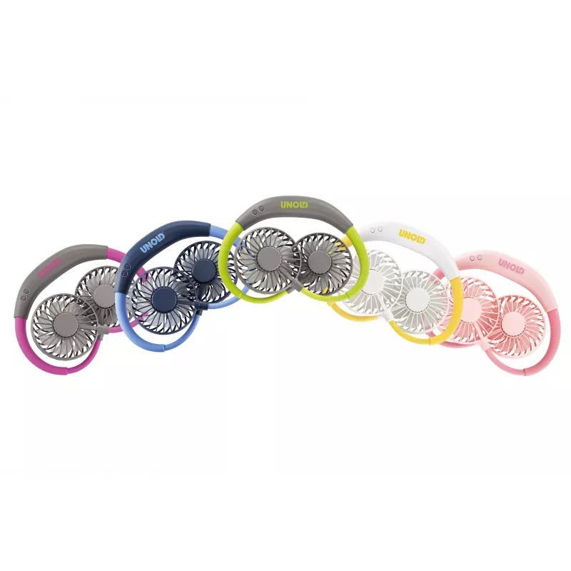 Unold ventilatore da collo Breezy Anthrazit, antracite, viola, 2 ventole, 8 h, ventilatore da collo, bianco, 1 pz.