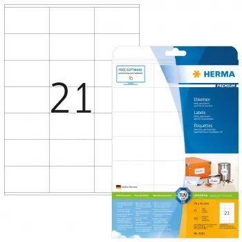 Etichetta adesiva per stampante HERMA Labels Premium A4 70x42 mm