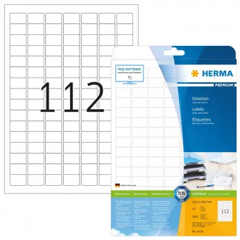 Etichetta adesiva per stampante HERMA Labels Premium A4 25,4 x 16,9 mm