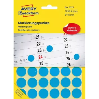 Etichetta adesiva rotonda Avery 3375 blu 1056 pezzi