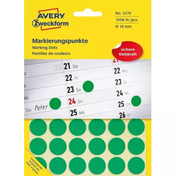 Punti di codifica colore, Avery, verde