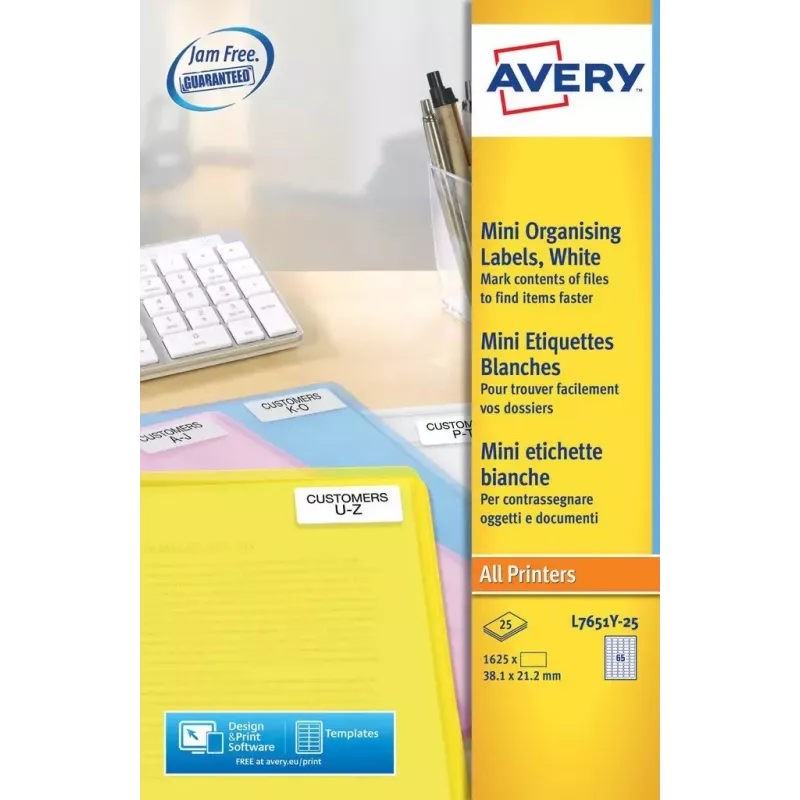 Mini etichetta laser Avery L7651 giallo