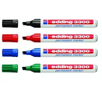Pennarello indelebile Edding 3300 punta a scalpello nero blu verde rosso