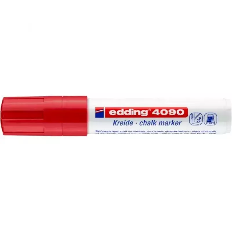Pennarello gessetto Edding 4090 punta a scalpello rosso