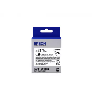 Epson cartuccia etichetta Heat Shrink Tube (HST) LK-7WBA21 nero/bianco D21mm (2,5m)