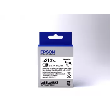 Epson cartuccia etichetta Heat Shrink Tube (HST) LK-7WBA21 nero/bianco D21mm (2,5m)