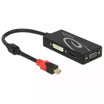 Delock 62855 Adattatore da Mini DisplayPort 1.2 a VGA / HDMI / DVI, 4K, passivo, nero