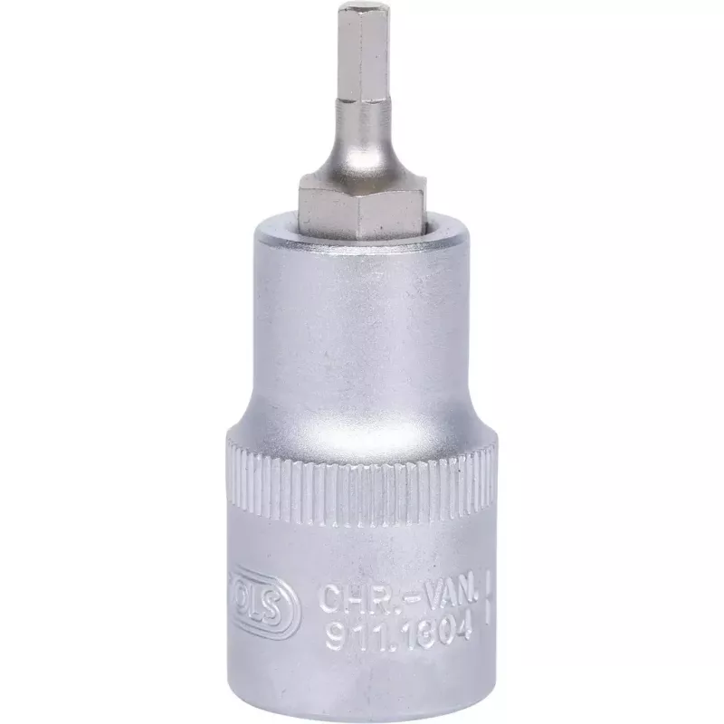 KS Tools 911.1304 bussola per inserti 1/2 pollice, esagonale, corta, 4 mm