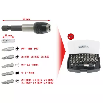 Set di punte per cacciavite KS Tools 911.2060 32 pz.