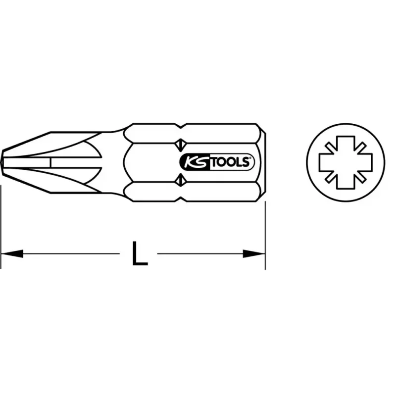 Punta per cacciavite KS Tools 911.5124 Pozidriv nichel 30 mm