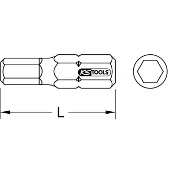 Punta per cacciavite KS Tools 911.5128 esagonale 30 mm nichel
