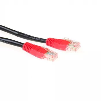 Cavo patch ACT nero 10 metri U/UTP CAT5E incrociato con connettori RJ45