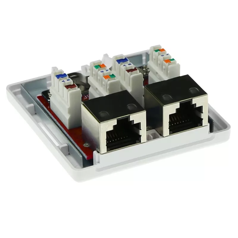Presa di connessione ACT FA7004 a parete schermata, 2 porte CAT6A