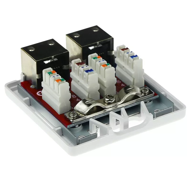 Presa di connessione ACT FA7004 a parete schermata, 2 porte CAT6A