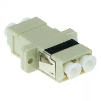 Adattatore in fibra ottica ACT LC Duplex Multimode OM1/OM2 flangia, LC/LC, avorio, Multimode, ceramica, OM1, 1 pz.