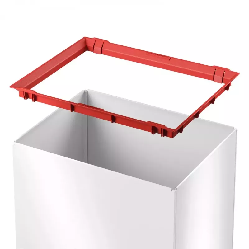 Hailo Big-Box Swing L Pattumiera rettangolare in acciaio bianco