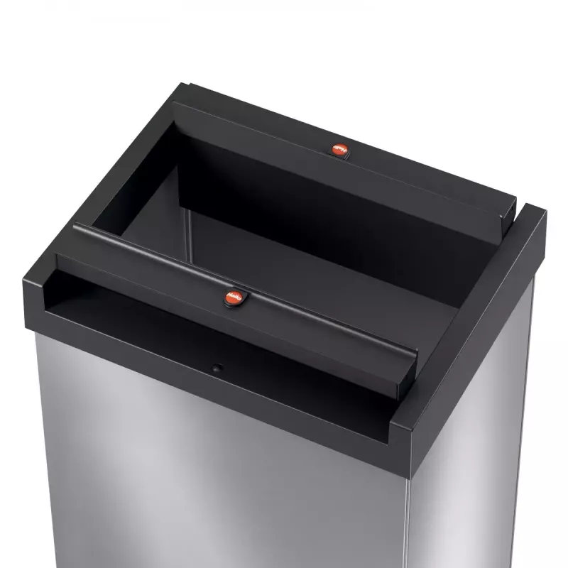 Hailo Big-Box Swing L Pattumiera rettangolare in acciaio argento