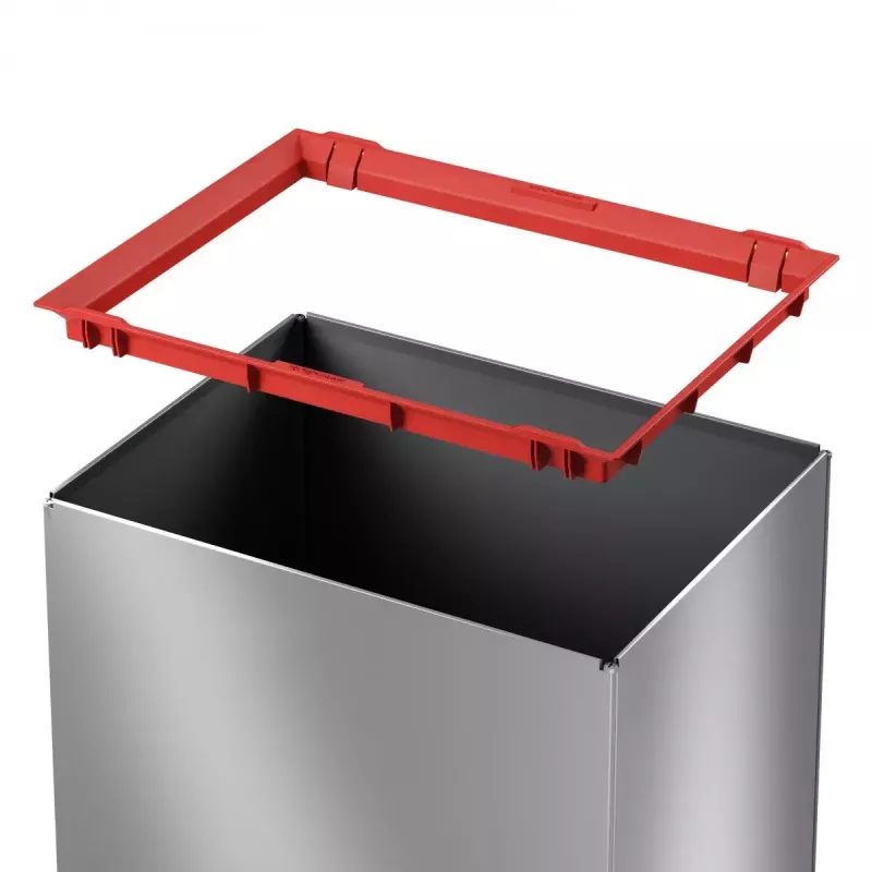 Hailo Big-Box Swing L Pattumiera rettangolare in acciaio argento