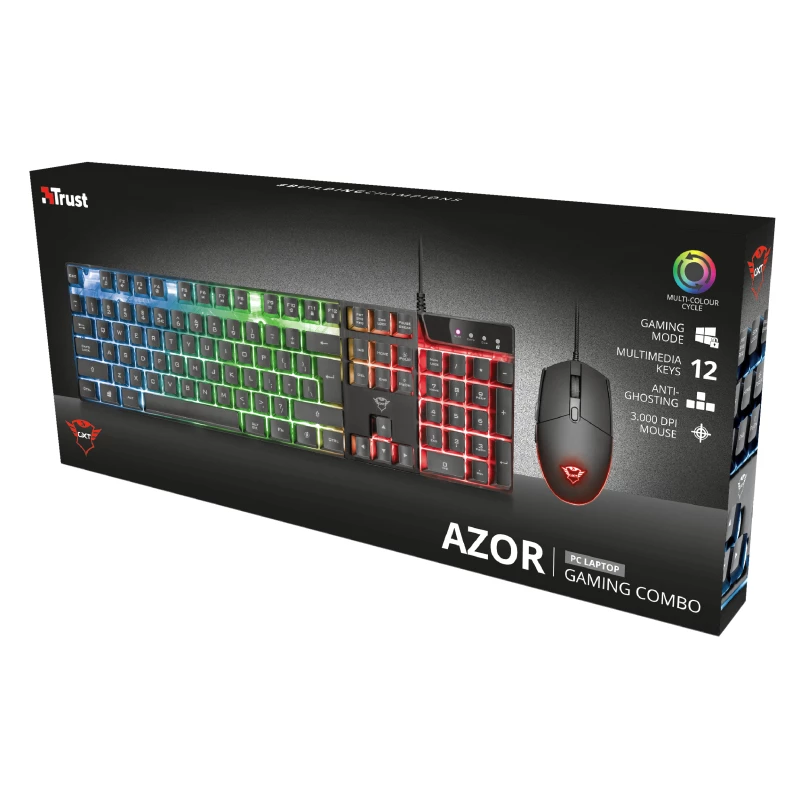 Trust GXT 838 Azor Tastiera e mouse gaming USB tedesco nero