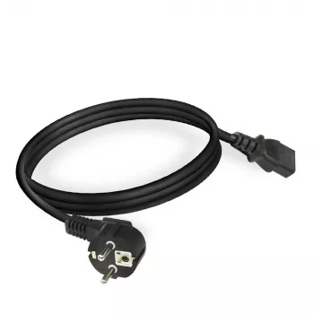 Cavo di alimentazione ACT Powercord spina CEE 7/7 (angolare) - C13 nero 2 m