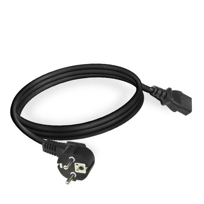 Cavo di alimentazione ACT Powercord spina CEE 7/7 (angolare) - C13 nero 2 m
