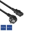 Cavo di alimentazione ACT Powercord spina CEE 7/7 (angolare) - C13 nero 2 m