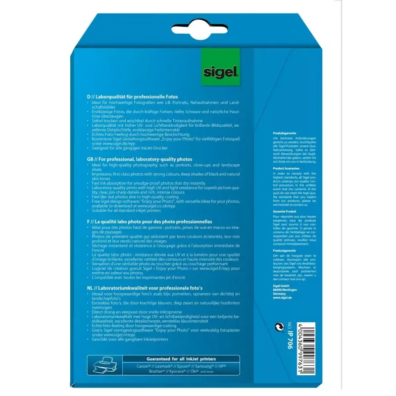 Carta fotografica lucida Sigel InkJet Ultra IP706