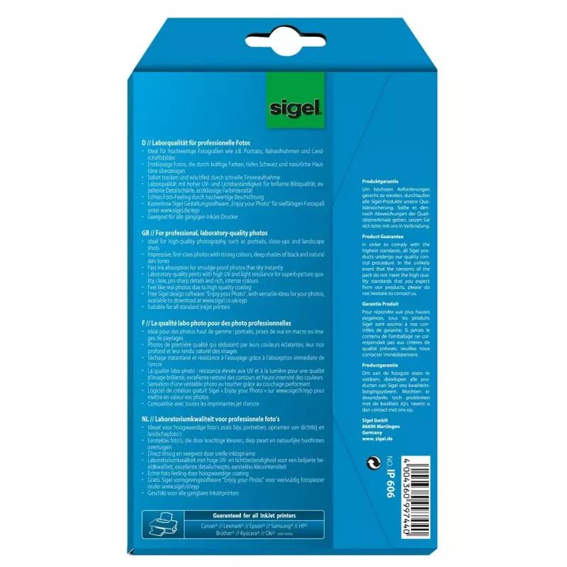Carta fotografica lucida Sigel IP606