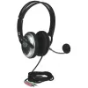 Manhattan 175555 cuffie stereo con microfono Classic, microfono flessibile in acciaio inox
