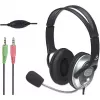 Manhattan 175555 cuffie stereo con microfono Classic, microfono flessibile in acciaio inox