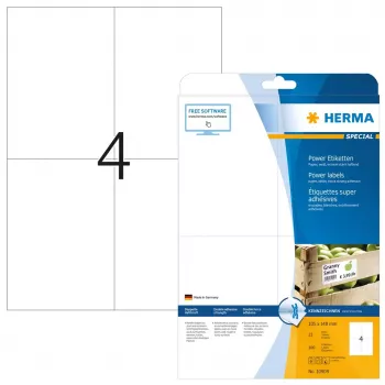 Labels A4 HERMA 10909 bianche extra adesive carta opaca 100 pezzi