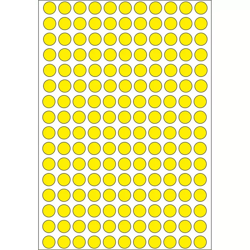 Etichette multiuso HERMA 5632 rotondo giallo punti 8 mm