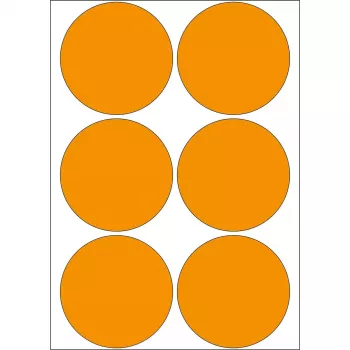Etichette multiuso HERMA 2284 arancione fluorescente 50 mm rotondo 144 pezzi