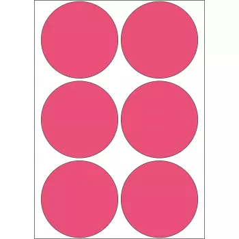 Etichette multiuso HERMA 2286 rosso fluorescente Ø 50 mm 144 pz.