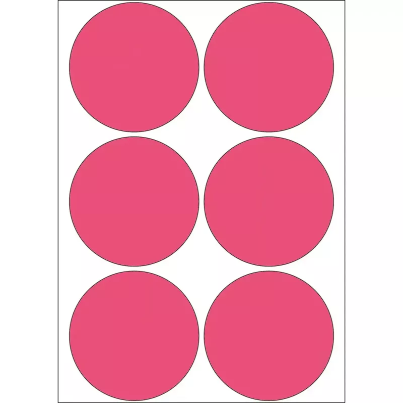 Etichette multiuso HERMA 2286 rosso fluorescente Ø 50 mm 144 pz.