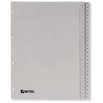 Indice in PP Rexel, grigio, numerico, grigio, A4, 225 mm, 300 mm, 7 mm, 1 pz.