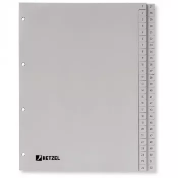 Indice in PP Rexel, grigio, numerico, grigio, A4, 225 mm, 300 mm, 7 mm, 1 pz.